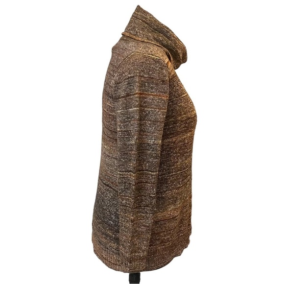 Max Studio Melange Brown Long Line Cowl Neck Sweater - Picture 8 of 15